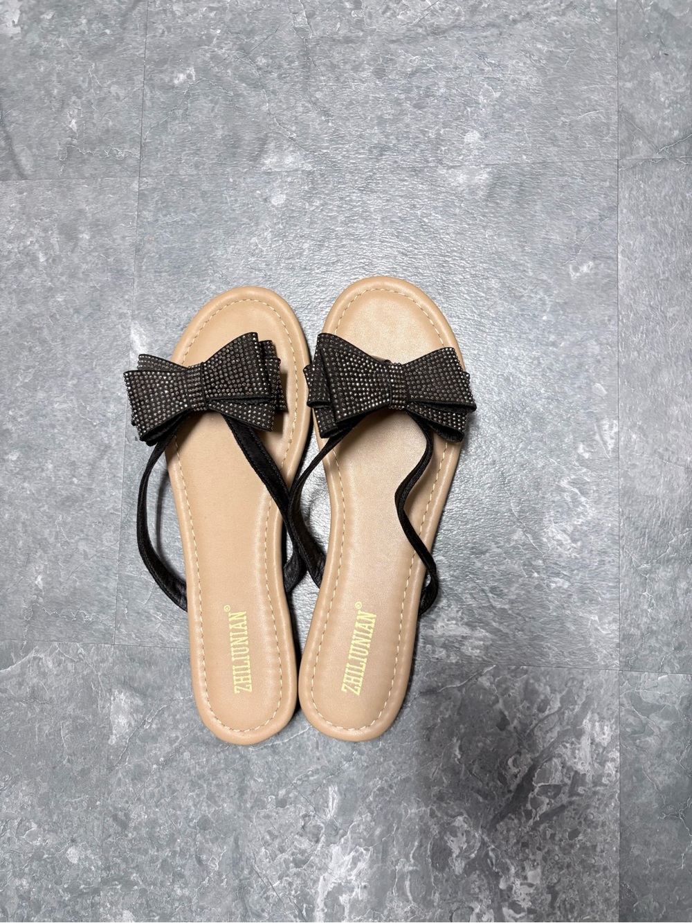 Elegant Black Bow Slide Sandals - Women